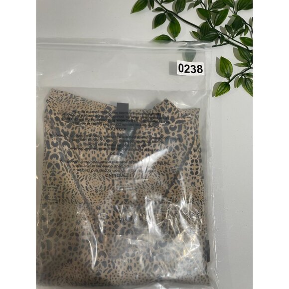 Mango Womens Leopard Print V-Neck Dress With 3/4 Sleeves Size M - Picture 5 of 9